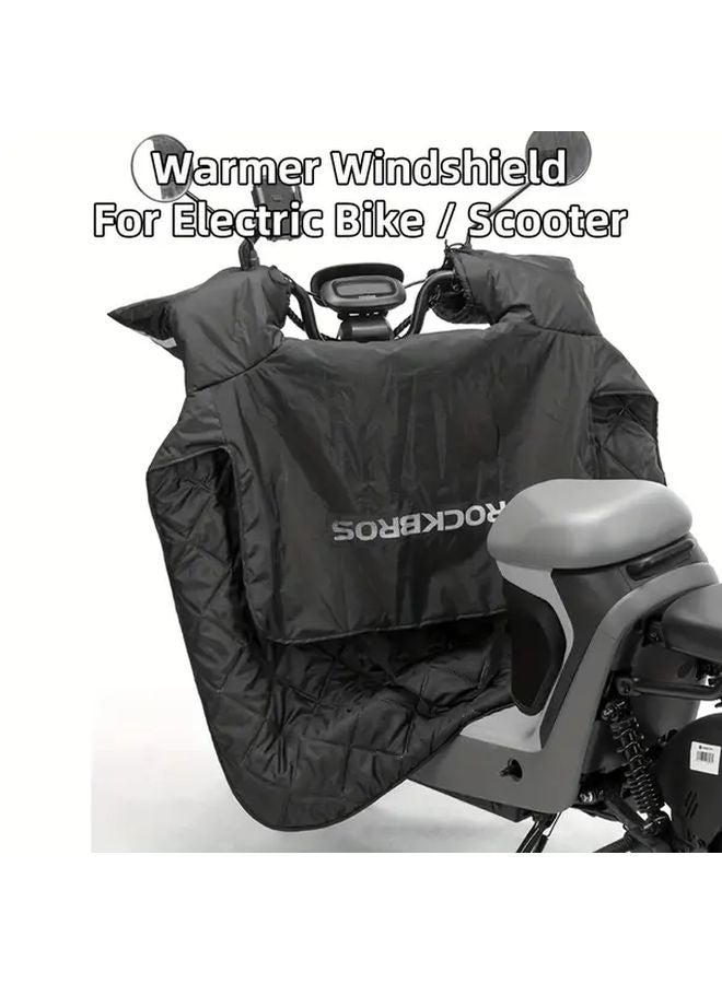 Black Motorcycle Windproof Thermal Apron Cover Leg Warmer Windshield For Winter - Image 1